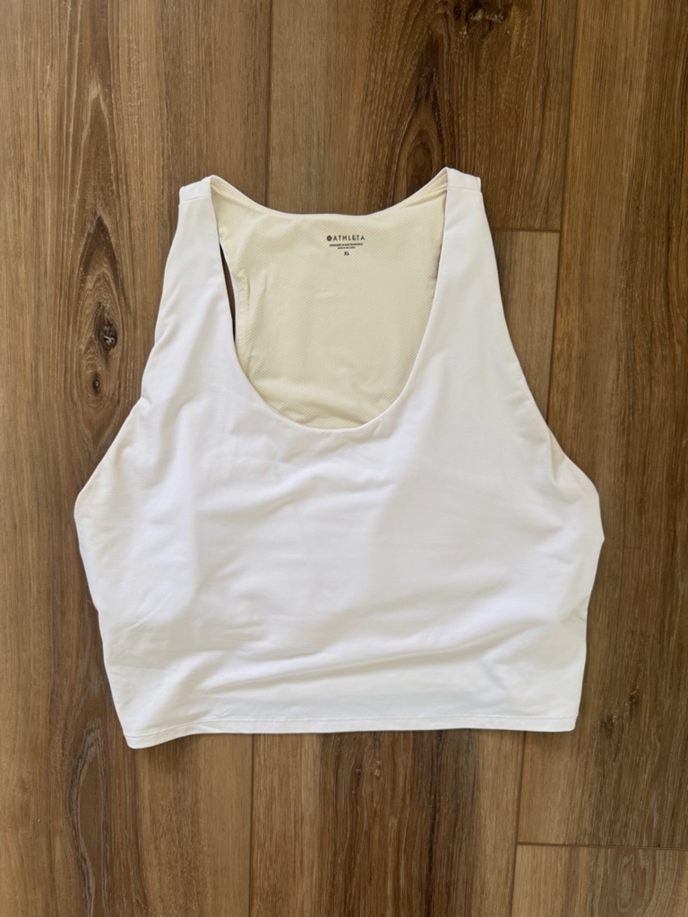 Athleta White Scoop Neck Crop Tank